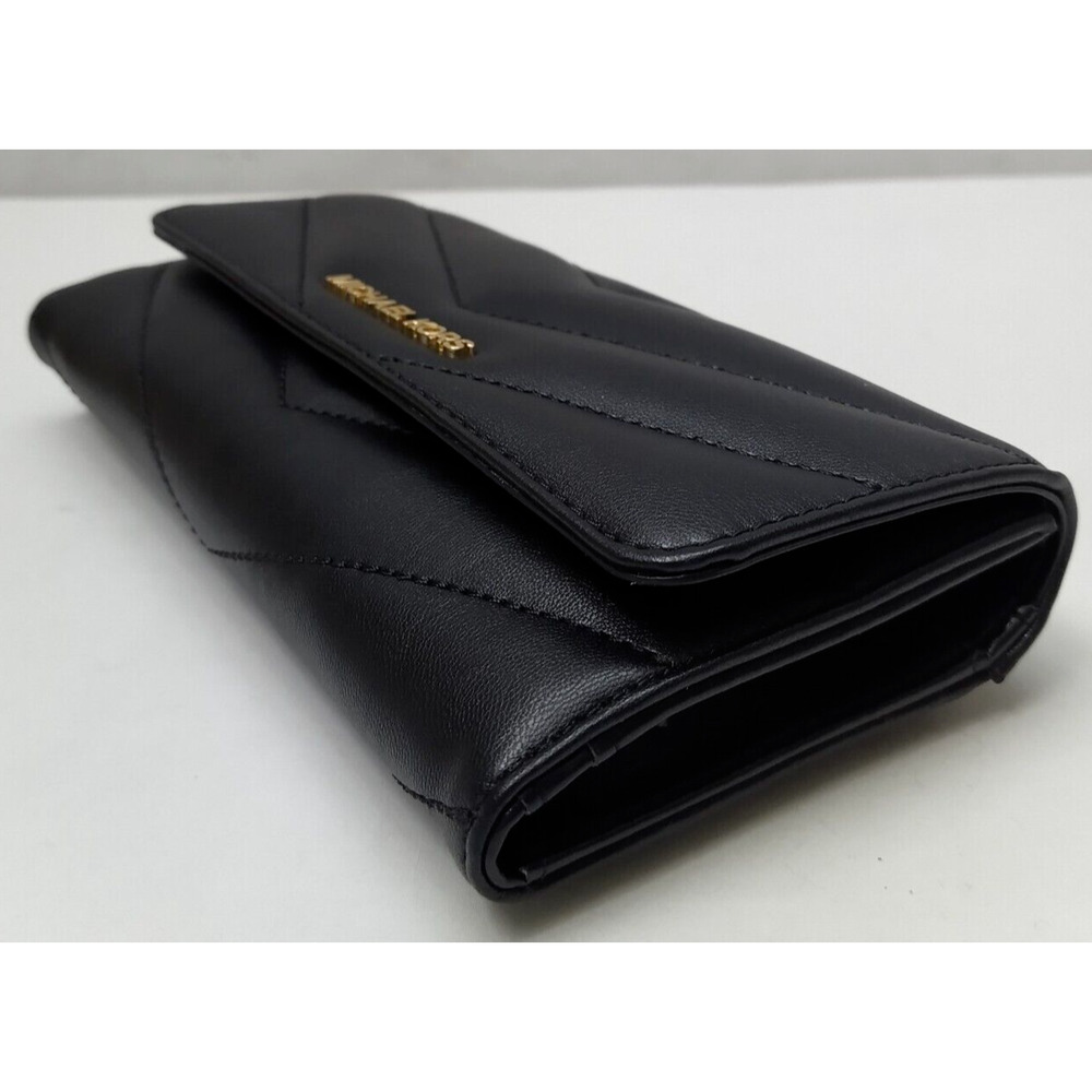 Michael Kors Jet Set Travel Black Quilted Leather Credit Card Fold Wallet - $298 - Picture 7 of 15